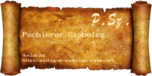 Pschierer Szabolcs névjegykártya
